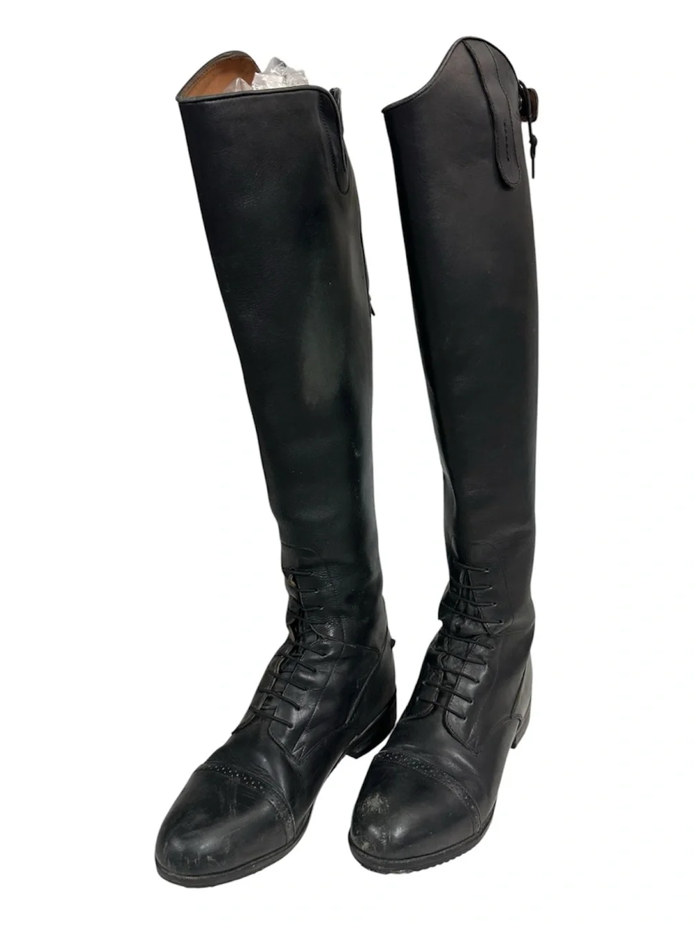 Ovation Equestrian Black Knee-High Lace-Up Riding Boots - Women's 467446